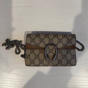 Gucci GG Supreme Monogram Super Mini Dionysus Shoulder Bag Taupe